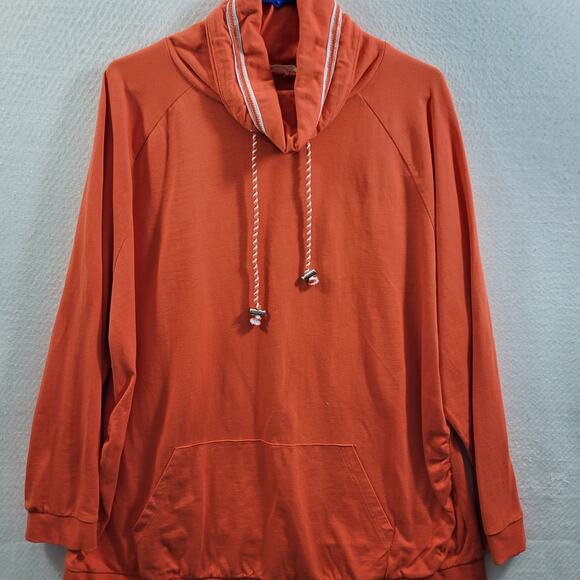 Ulla Popken Orange Draw String Collar Long Sleeve Sweatshirt Sz 20/22 10724-913 - Picture 2 of 7